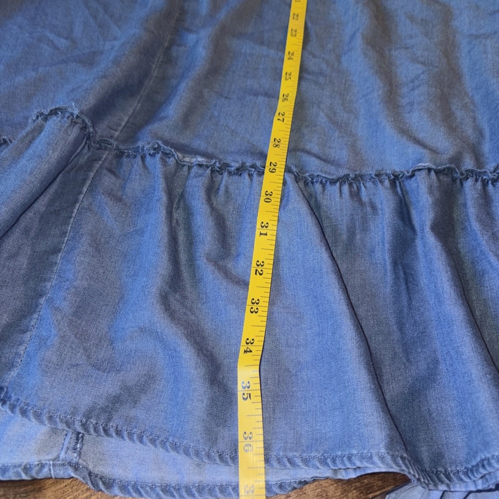 Frye & Co Country Western Coastal Cowgirl Ruffle Dress Tencel Large - Picture 6 of 7